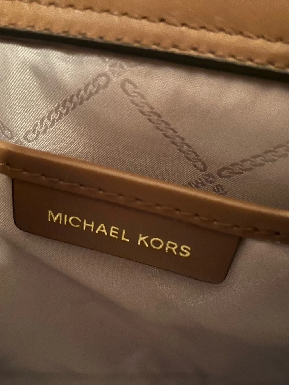 Michael Kors Brown/Tan Leather Purse with Detachable Strap